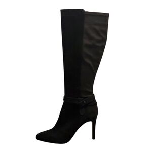 White House Black Market Jordan Suede Knee High Boots With Heel Black Size 10